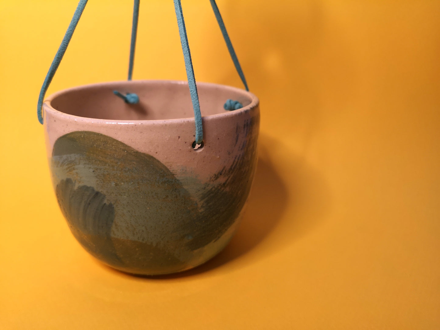 Blue Brushstroke Hanging Planter image 0