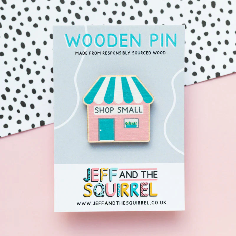 Shop Small wooden pin badge image 0