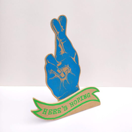 Here's Hoping Freestanding Wooden Sign image 1