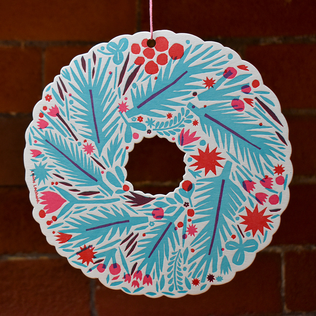 Letterpressed Winter Wreath decoration image 3