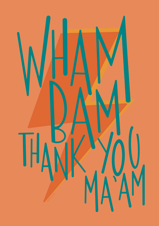 Wham Bam illustrated print in Orange