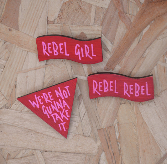 Rebel Collection - Hand Painted Wooden Pin Badge