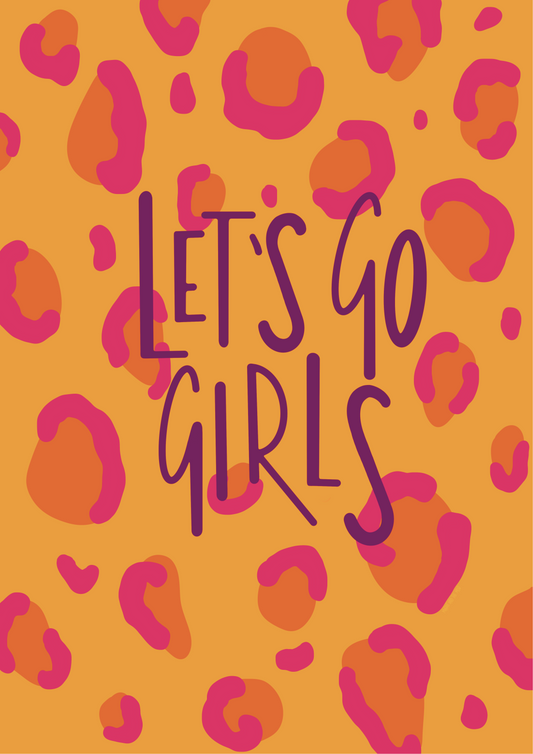 Let's Go Girls illustrated print in Yellow