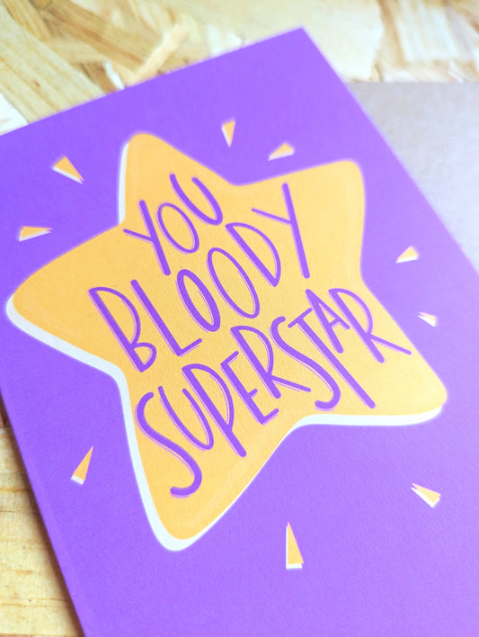 Bloody Superstar A6 greetings card image 1