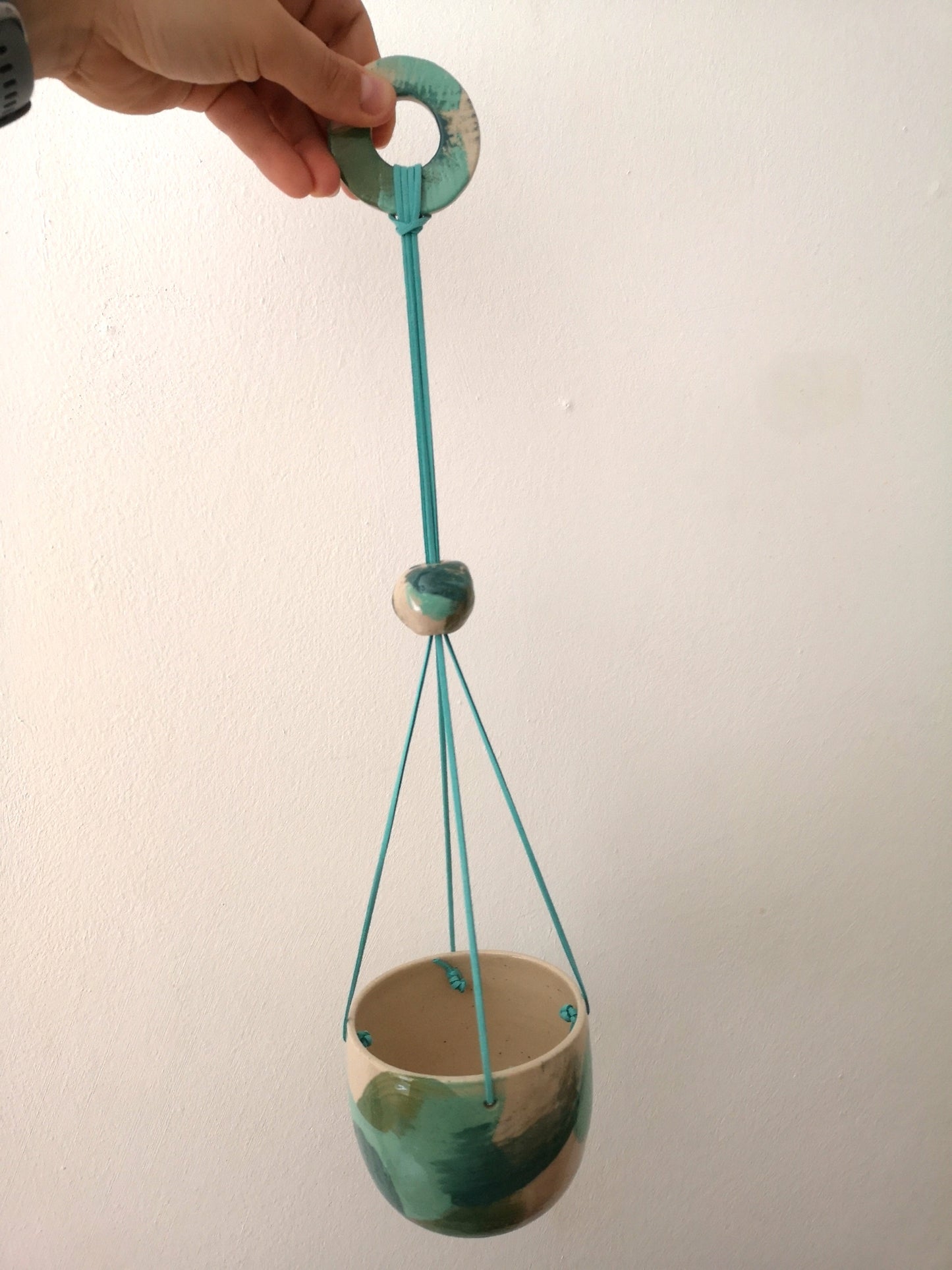 Blue Brushstroke Hanging Planter image 4