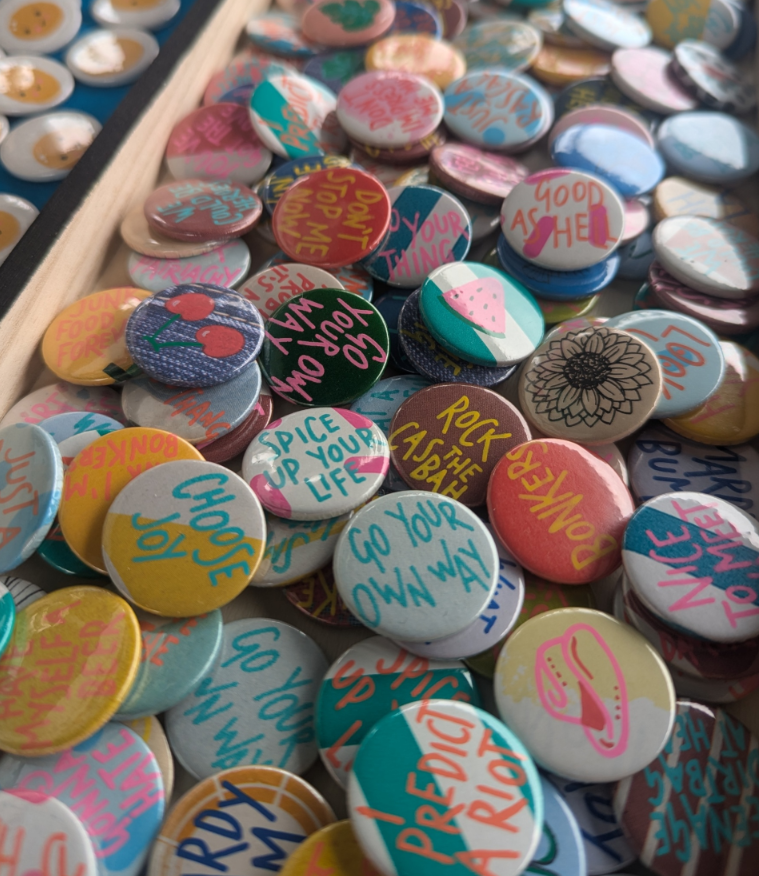 Hand Painted Button Badges Mystery Bag