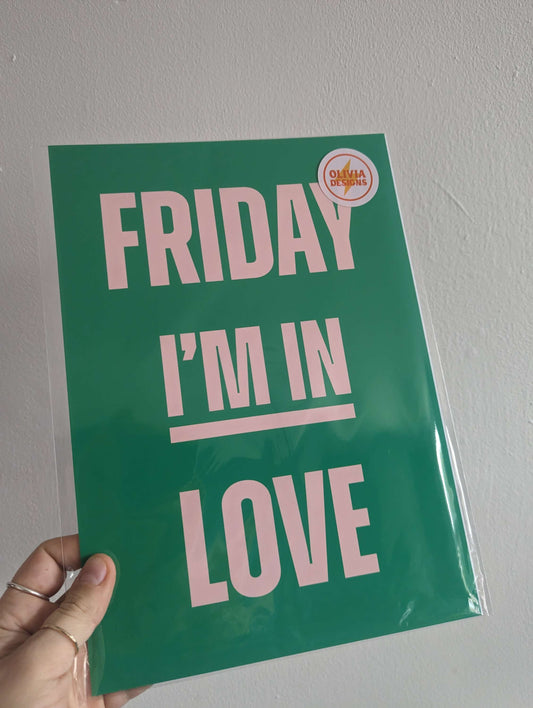Friday I'm In Love A4 digital print image 0