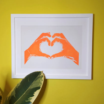 Hands of Love A4 lino print image 4