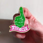 Nice One wooden pin badge image 0