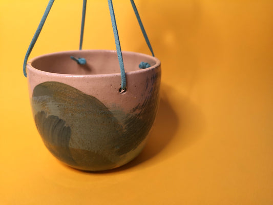Blue Brushstroke Hanging Planter image 0