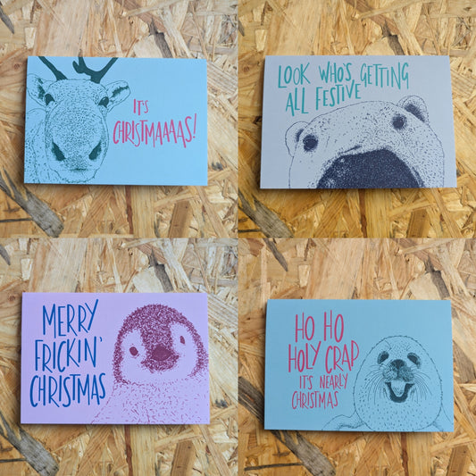 Merry Frickin Christmas cards (pack of 4) image 0