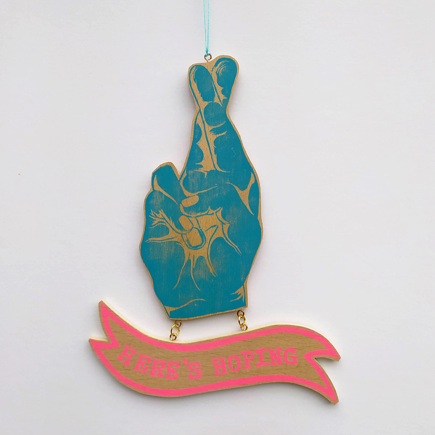 Here's Hoping Hanging Wooden Sign image 2