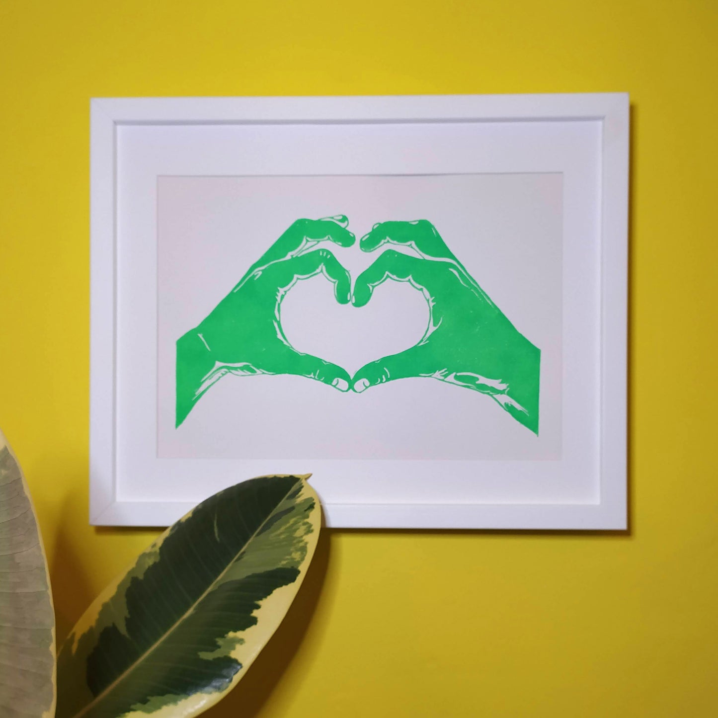 Hands of Love A4 lino print image 0