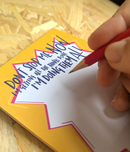 Don’t Stop Me Now - A6 illustrated list notepad image 4