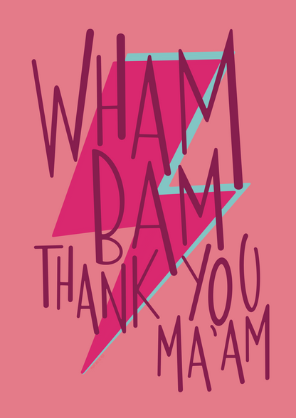 Wham Bam illustrated print in Pink