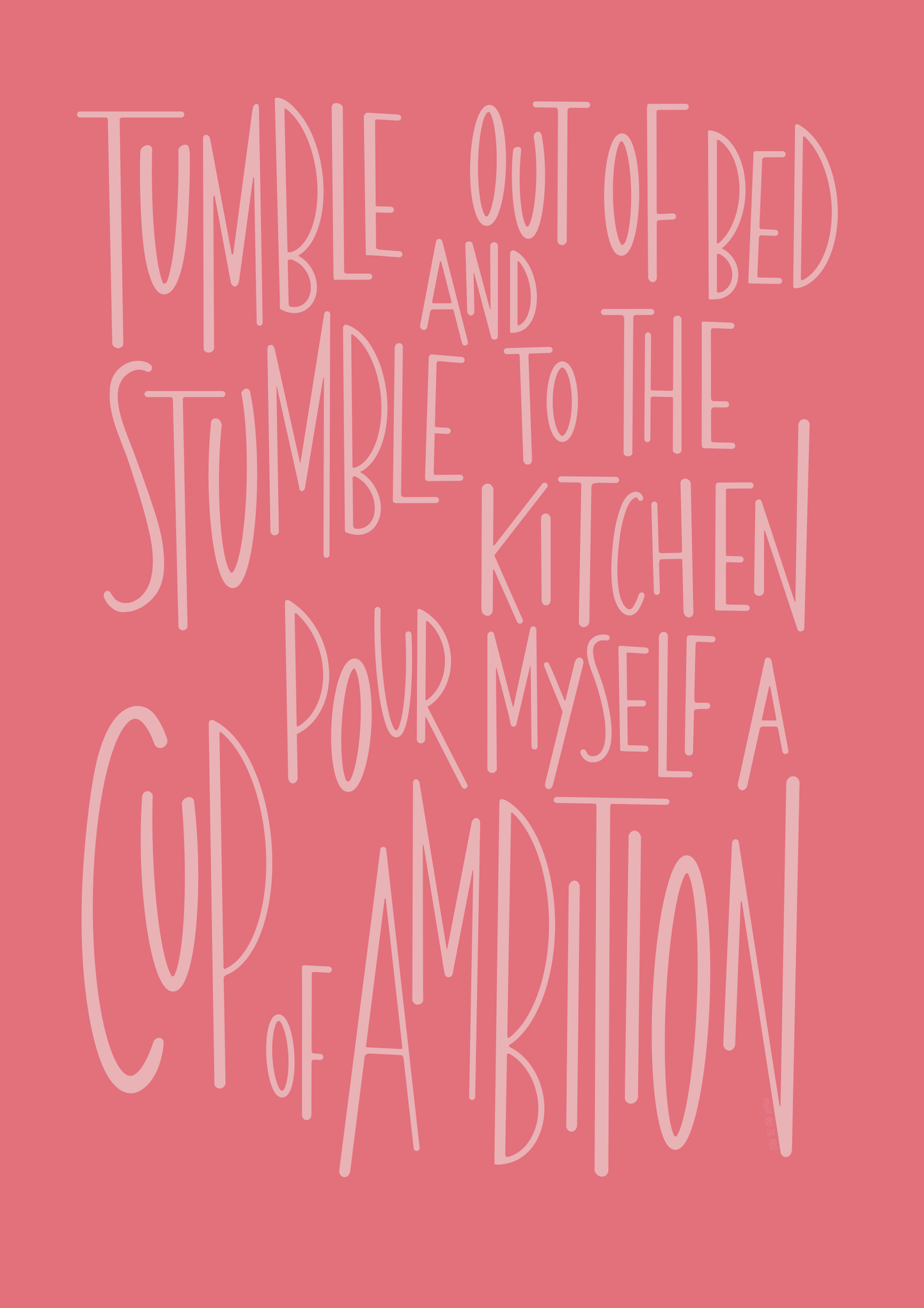 Cup Of Ambition illustrated print - Pink