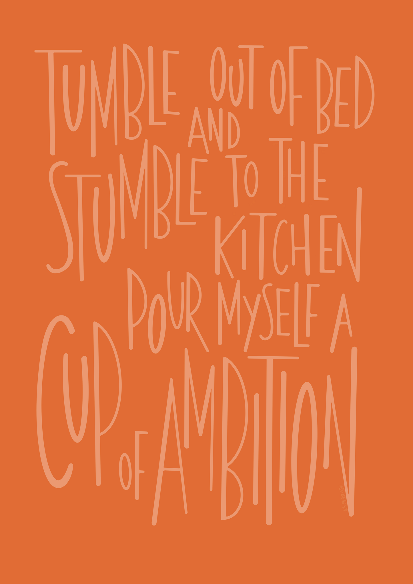 Cup Of Ambition illustrated print - Orange