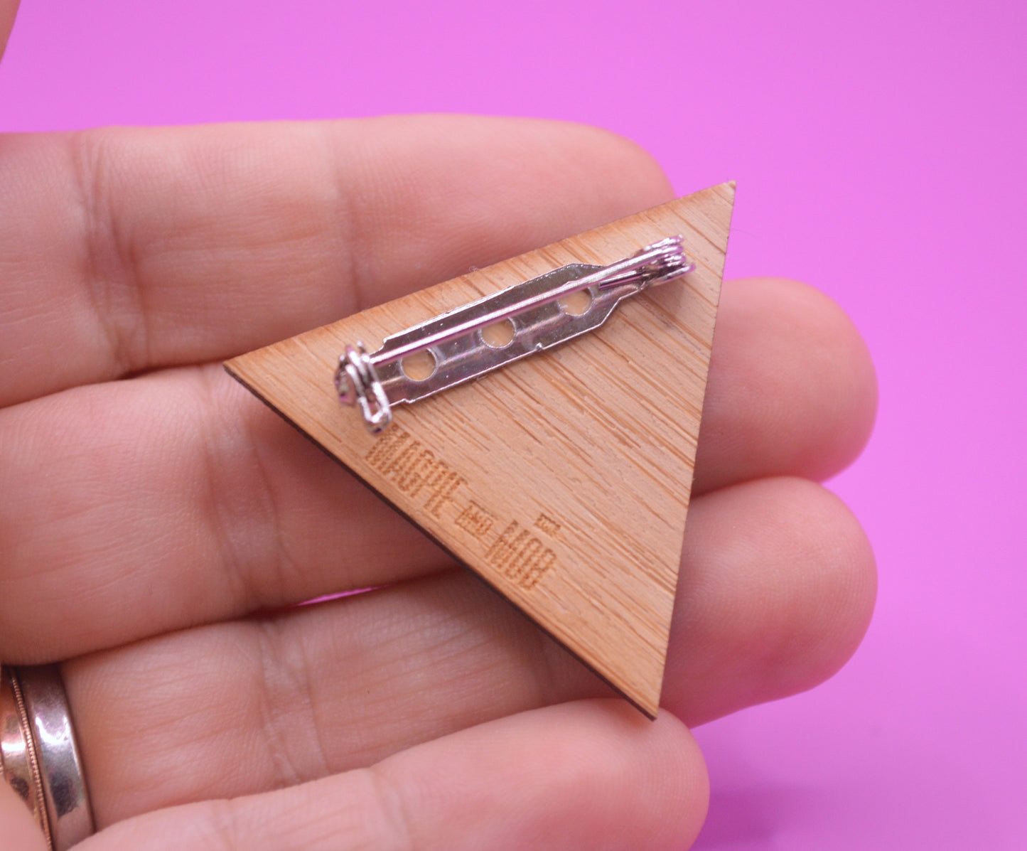 Hand Painted Wooden Pin Badge