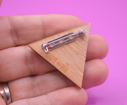 Hand Painted Wooden Pin Badge