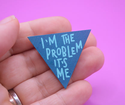 Hand Painted Wooden Pin Badge