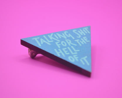 Hand Painted Wooden Pin Badge