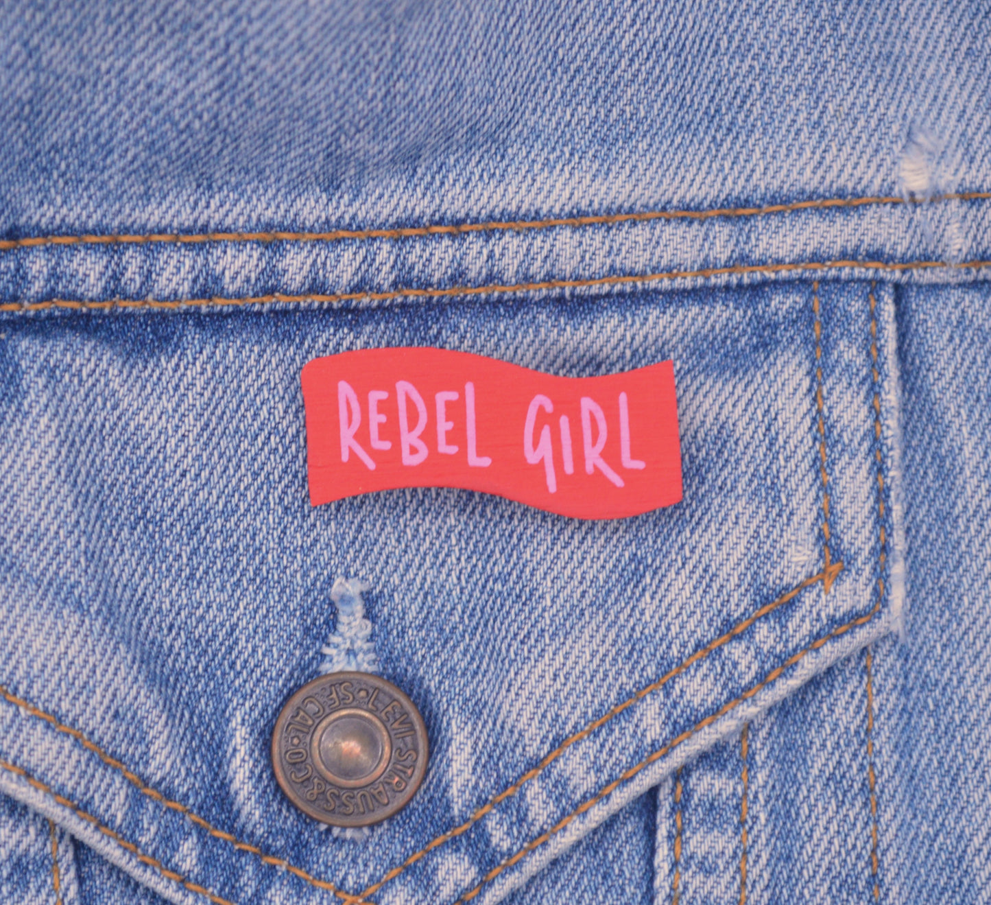 Rebel Collection - Hand Painted Wooden Pin Badge