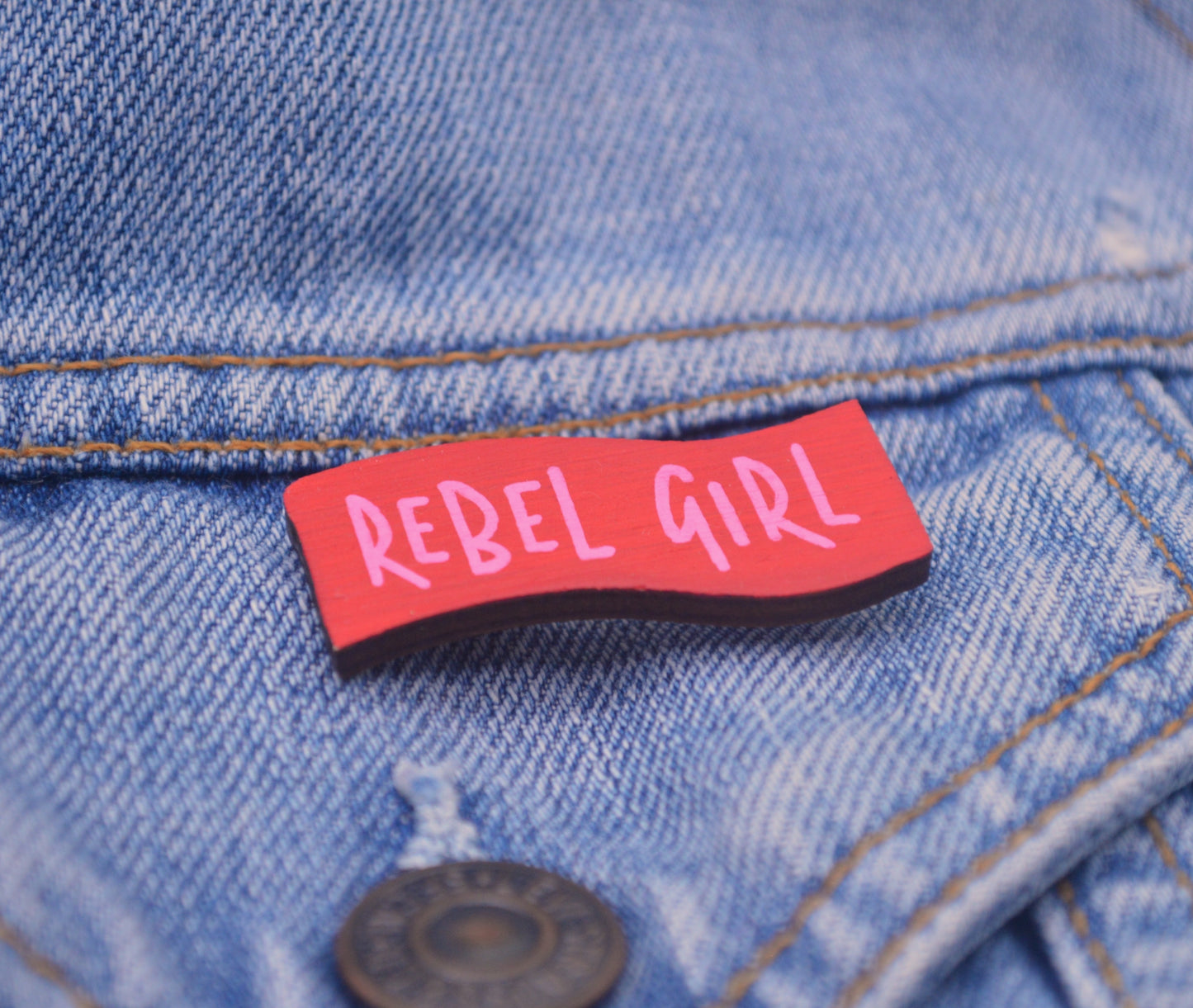 Rebel Collection - Hand Painted Wooden Pin Badge