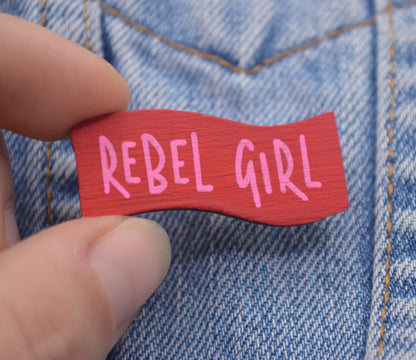 Rebel Collection - Hand Painted Wooden Pin Badge