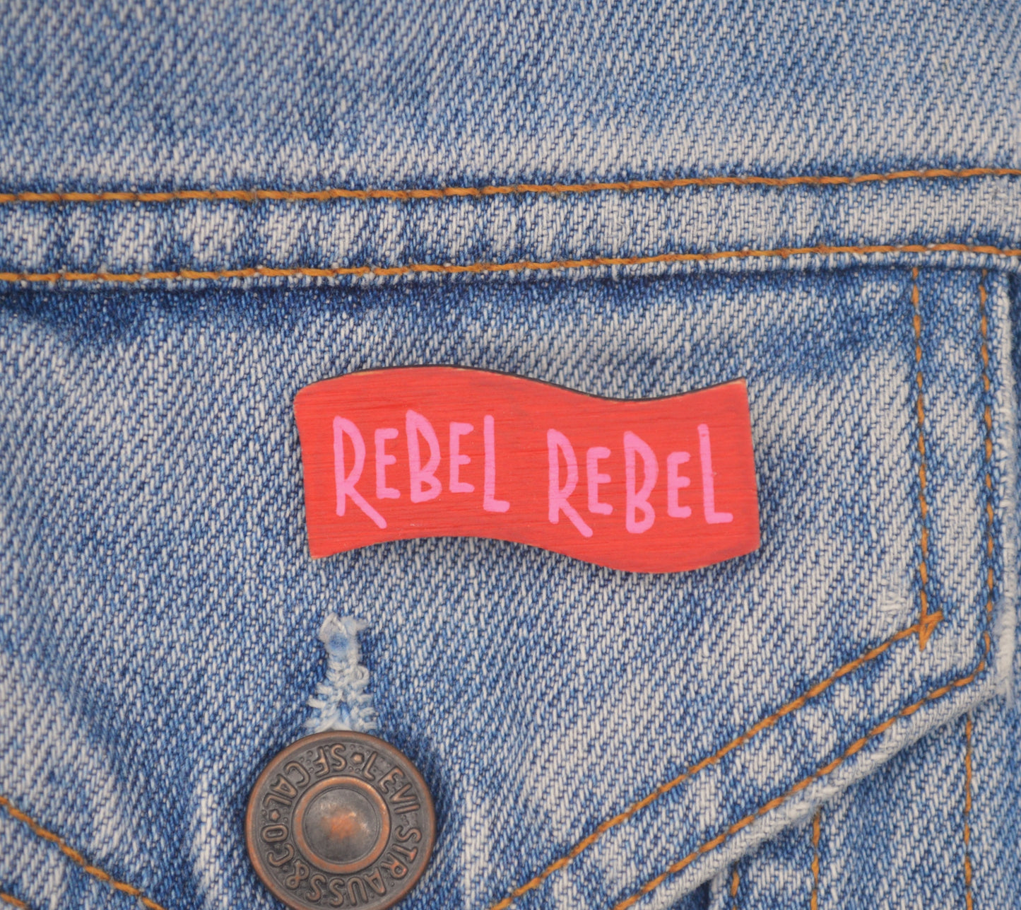 Rebel Collection - Hand Painted Wooden Pin Badge