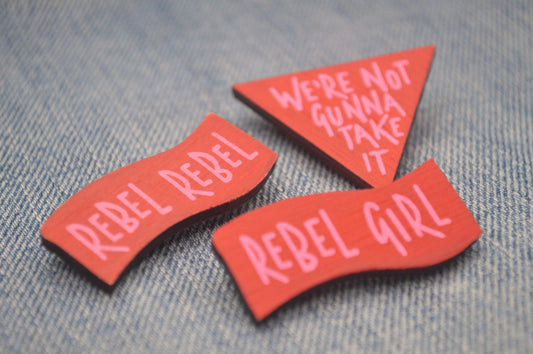 Rebel Collection - Hand Painted Wooden Pin Badge