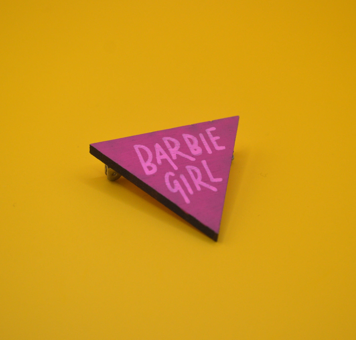 Hand Painted Wooden Pin Badge