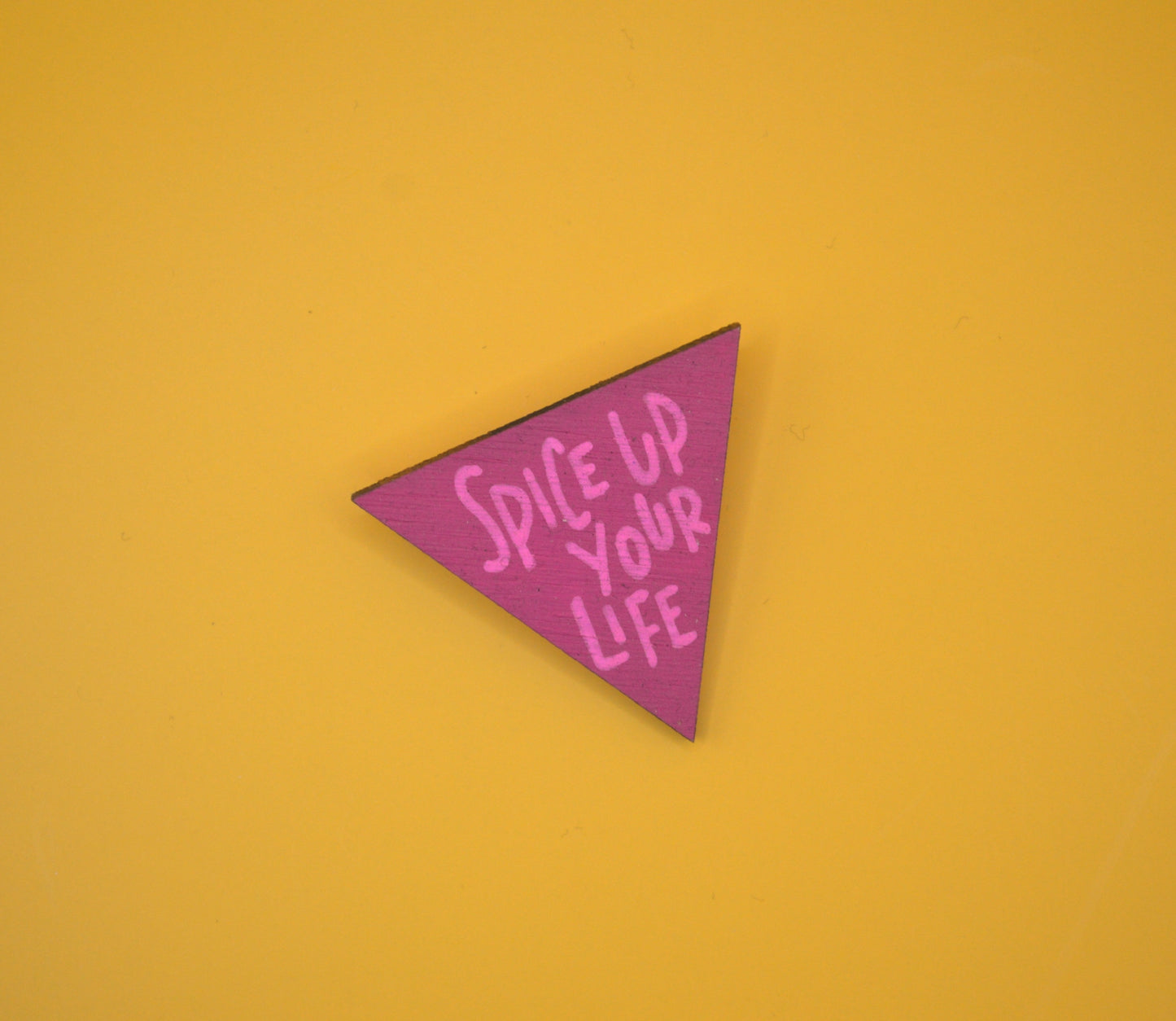 Hand Painted Wooden Pin Badge