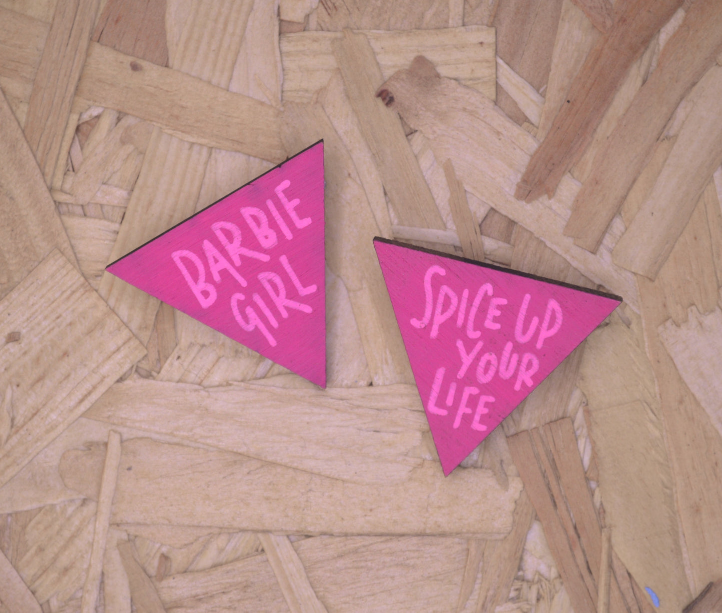 Hand Painted Wooden Pin Badge