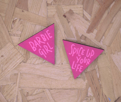 Hand Painted Wooden Pin Badge