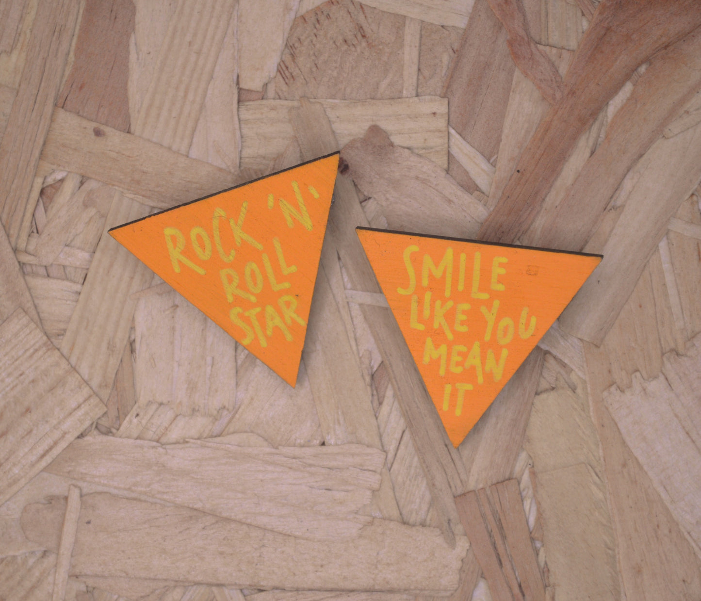 Hand Painted Wooden Pin Badge