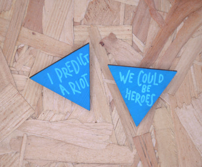 Hand Painted Wooden Pin Badge