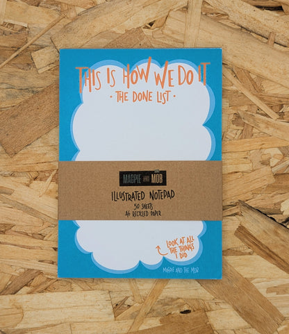 The Done List - A6 illustrated list notepad