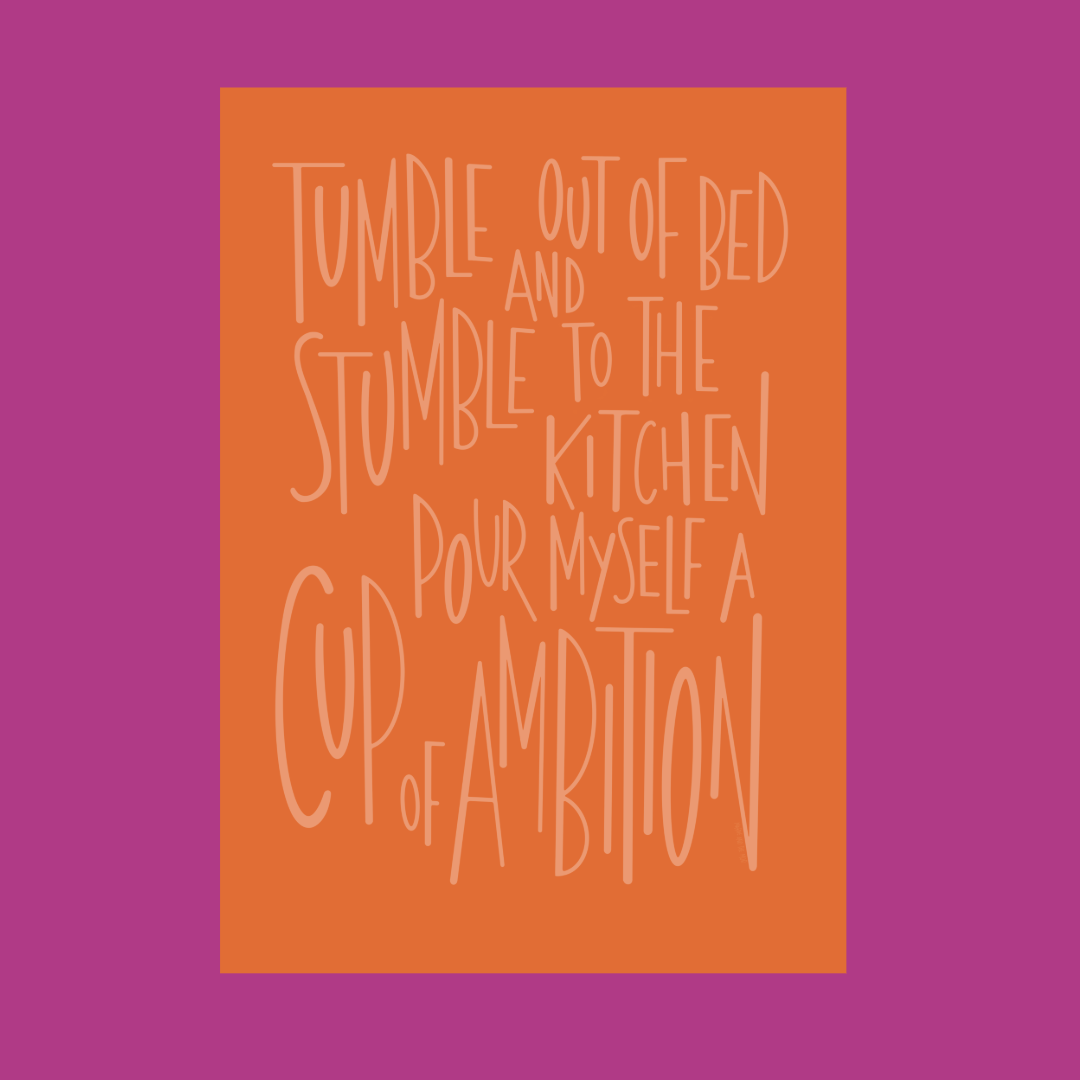 Cup Of Ambition illustrated print - Orange
