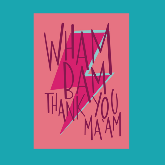 Wham Bam illustrated print in Pink