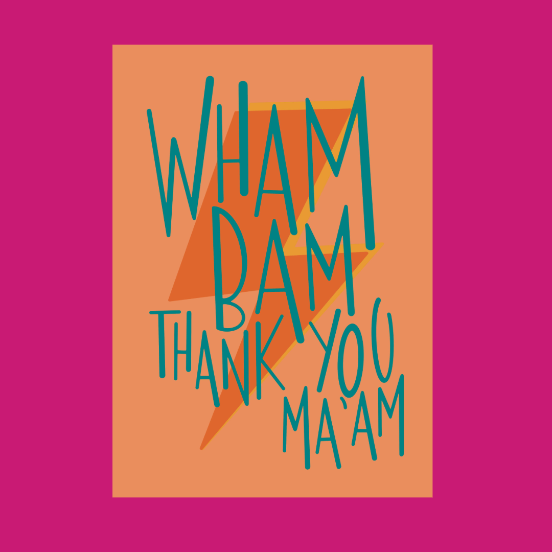 Wham Bam illustrated print in Orange