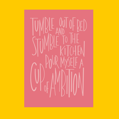 Cup Of Ambition illustrated print - Pink