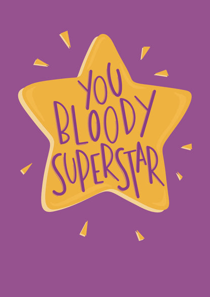 Bloody Superstar A6 greetings card image 4