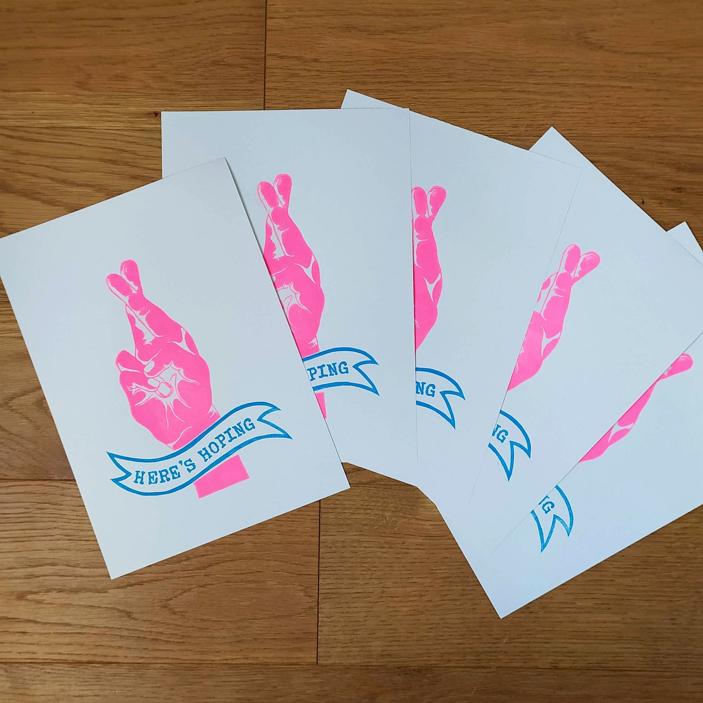 Here's Hoping A4 lino print image 5