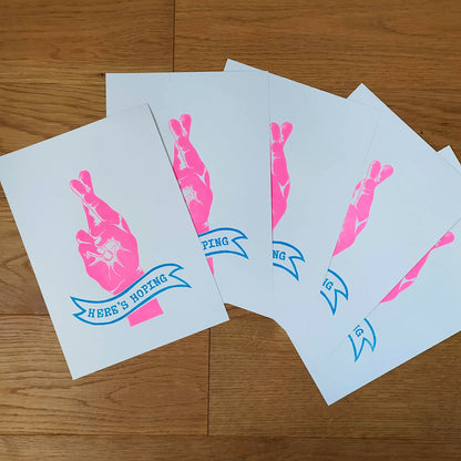 Here's Hoping A4 lino print image 5