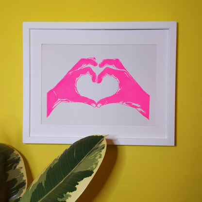 Hands of Love A4 lino print image 3