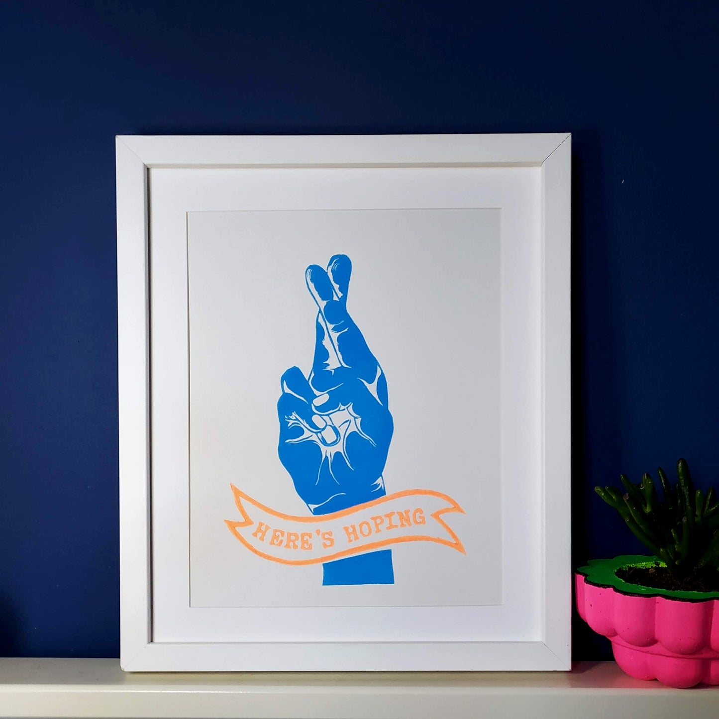Here's Hoping A4 lino print image 0