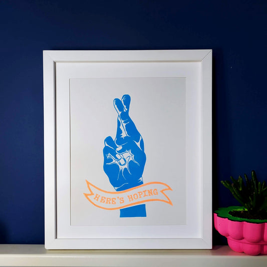 Here's Hoping A4 lino print image 0