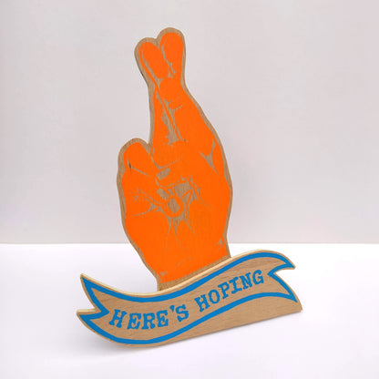 Here's Hoping Freestanding Wooden Sign image 2