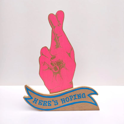 Here's Hoping Freestanding Wooden Sign image 3