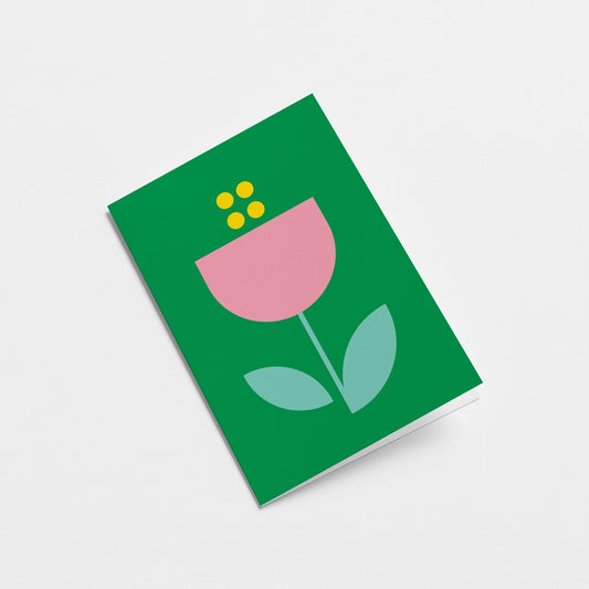 Green Flower greetings card image 0